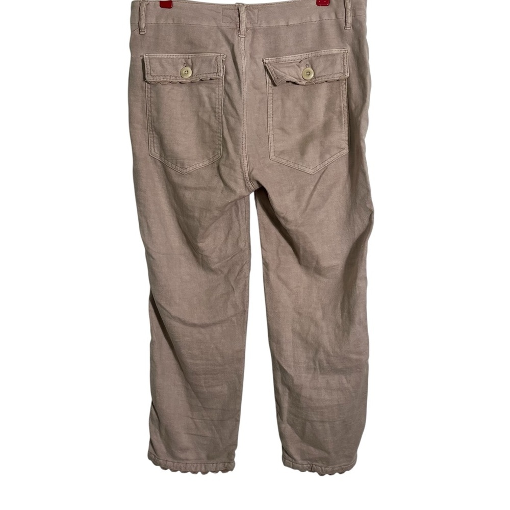 THE GREAT. Ric Rac Scallop Blush Cropped Pants - Picture 5 of 12